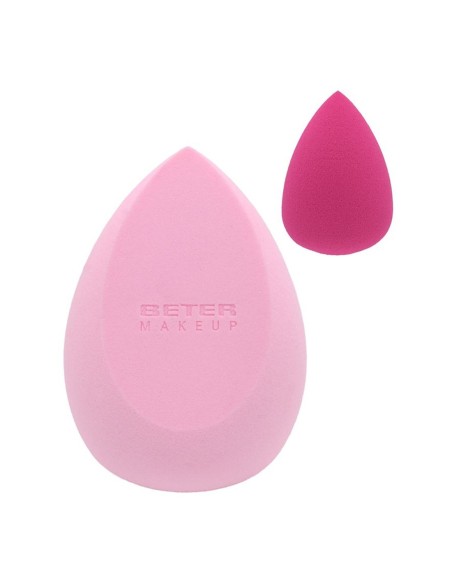 Esponja de maquillaje 3D ovoide rosa claro con mini esponja fucsia de regalo Beter