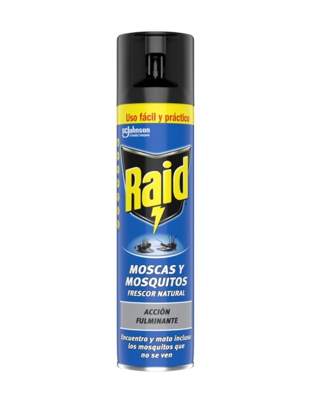 Insecticida en spray Raid para moscas y mosquitos 400 ml.