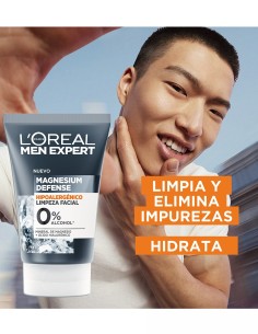LOREAL MEN GEL LIMPIADOR MAGNESIUM DFENSE 0% ALCOHOL 100 ML 2