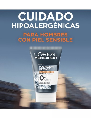 LOREAL MEN GEL LIMPIADOR MAGNESIUM DFENSE 0% ALCOHOL 100 ML