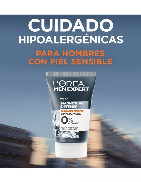 LOREAL MEN GEL LIMPIADOR MAGNESIUM DFENSE 0% ALCOHOL 100 ML