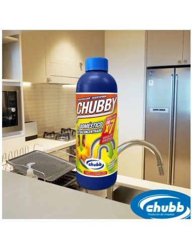 Chubby X7 líquido desatascador doméstico en botella azul
