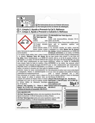 Pastilla higienizadora de inodoro Pato Matic efecto agua azul