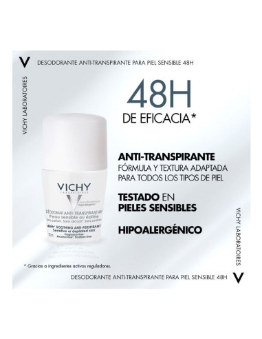 Vichy Desodorante Roll-On Sin Perfume Piel Sensible 50 ml