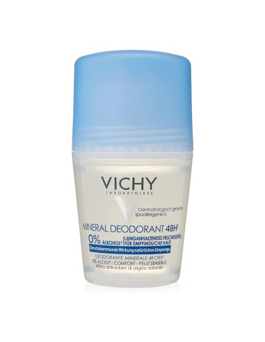 VICHY DESODORANTE ROLL-ON MINERAL TOLERANC 0% ALC. Y PERF 50 ML