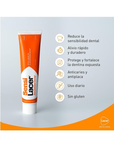 Pasta de Dientes SensiLacer de Lacer para Dientes Sensibles, 125 ml