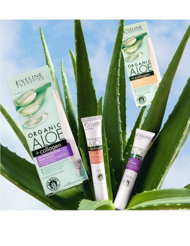 Eveline Organic Aloe + Collagen Contorno de Ojos Bolsas y Ojeras 20 ml