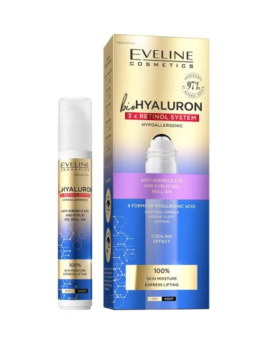 Eveline 3xRetinol System Contorno de Ojos Antiarrugas Roll-On 15 ml