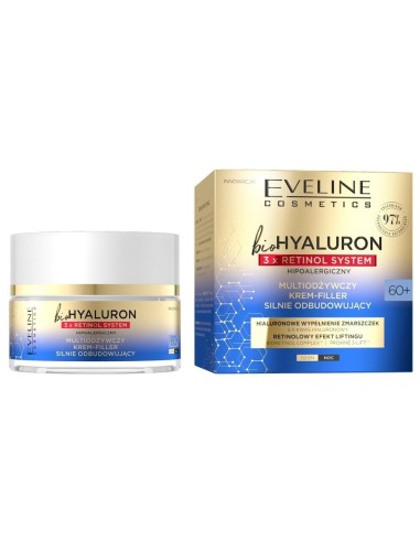 Eveline 3xRetinol System Crema Multi-Nutritiva Restauradora Día-Noche 60+ 50 ml