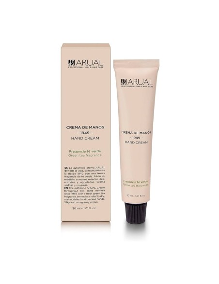 Arual Crema de Manos de 30 ml con fragancia a Té Verde.