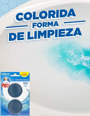 PATO MATIC Azul 1+1 Pastilla Cisternas WC - Drolim.com