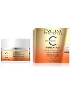 Tarro y caja de crema facial antiedad C Sensation 60+ de Eveline
