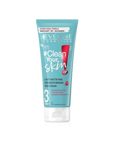 Eveline Clean Skin Crema Matificante e Hidratante 225 ml