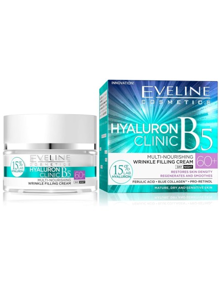 Eveline Crema Hyaluron Día y Noche 60+ Nutritiva 50 ml