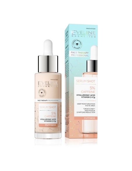 Eveline Serum Shot 5% Cafeína Contorno de Ojos 30 ml  Contra Hinchazón y Ojeras