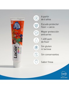 Lacer Junior Gel Dentífrico Fresa 75 ml para niños 2