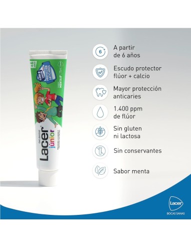 Pasta dental Lacer Junior para niños a partir de 6 años