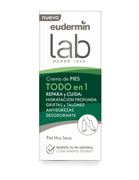 Estuche de crema de pies Eudermín Lab Todo en 1 reparadora de grietas y talones