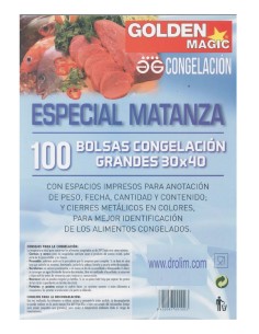 Pack 100 bolsas congelación GOLDEN especial matanza.