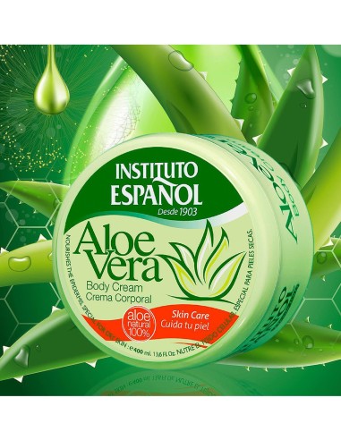 Envase de crema corporal Instituto aloe vera 400 ml.