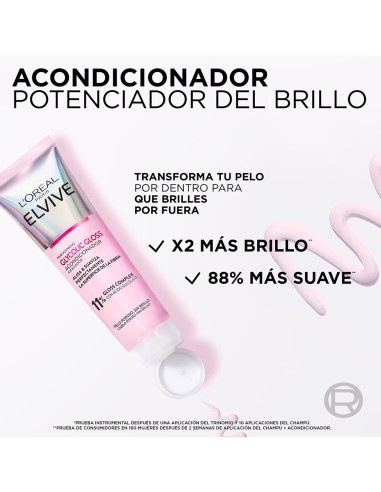 Elvive Glycolic Gloss Acondicionador 150 ml con efecto gloss y brillo intenso