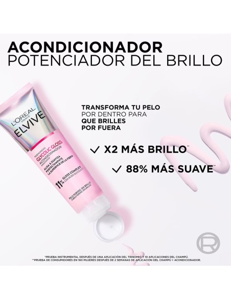Elvive Glycolic Gloss Acondicionador 150 ml con efecto gloss y brillo intenso