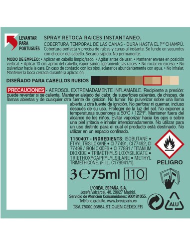 L'Oréal Magic Retouch Rubio 75 ml  Retoque instantáneo