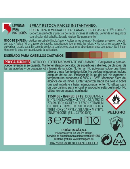 LOREAL MAGIC RETOUCH SPRAY RAICES 3 CASTAÑO 75 ML