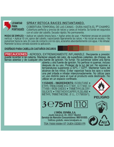 L'Oréal Magic Retouch Castaño Oscuro 75 ml
