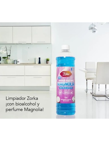 Limpiador Zorka Magnolia 1L: limpia y perfuma cocinas, baños y suelos delicados