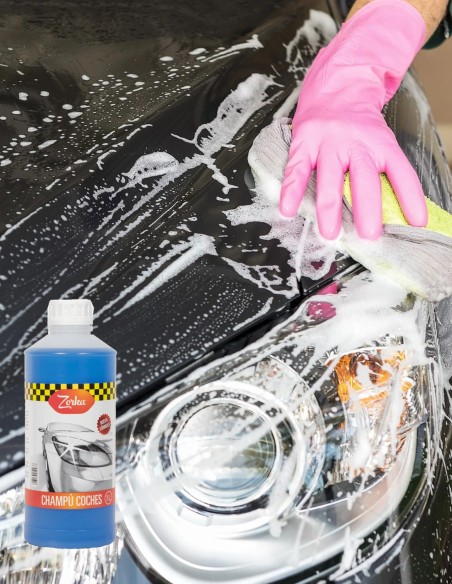 Champú Zorka 1L para lavado manual de carrocerías con espuma y brillo