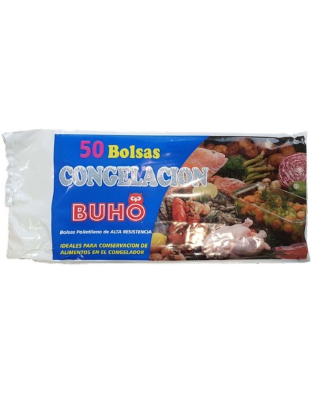 Búho Bolsas de Congelación 30x40 cm, 50 Unidades - Transparente