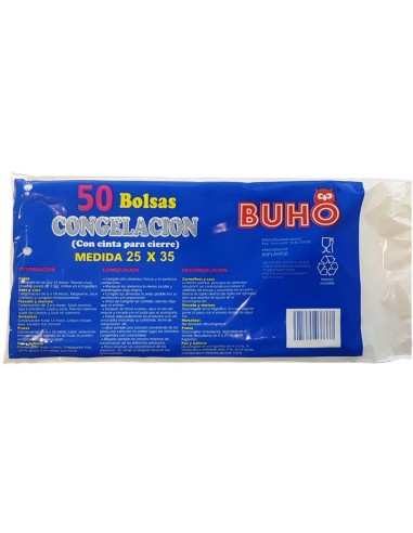 Búho bolsas congelación 25x35 50 uds transparente