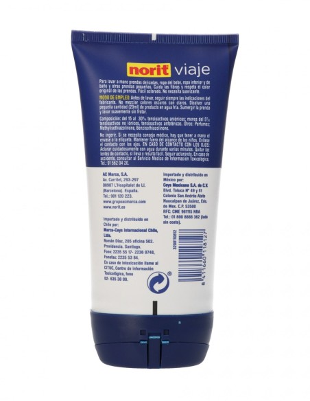 Norit Detergente Viaje Prendas Delicadas Tubo 100 ml