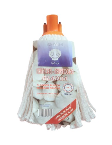 Fregona Algodón Blanca 150 grs  Ligera y absorbente