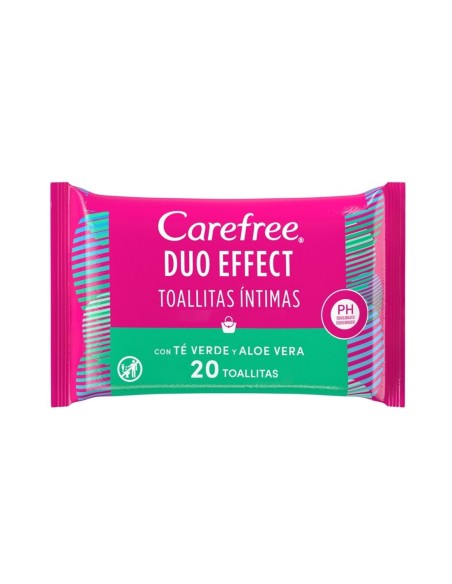 Carefree Toallitas Íntimas Té y Aloe 20 Uds