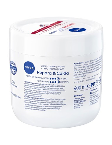 Nivea Repara & Cuida Glicerina + Urea Crema Corporal 400ml