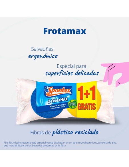 Pack Spontex Frotamax estropajo salvauñas, no raya y protege tus uñas.