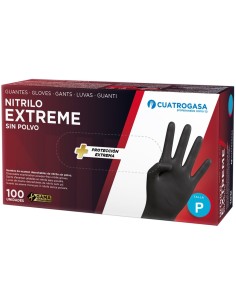 Guantes Nitrilo Negro 100 Uds Pequeña Extreme Sin Polvo Desechables 2