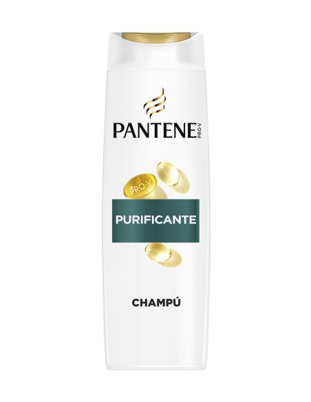 Pantene Champú Purificante 325 ml para limpieza profunda del cabello graso