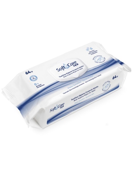 LEA Toallitas Húmedas Higiene Adulto 64 Uds Soft Care