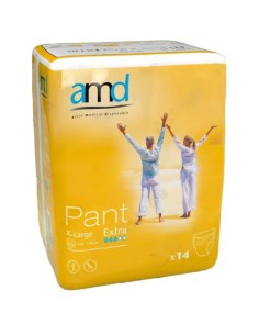Paquete de braga pañal para adulto AMD Pant Extra talla X-Large de 14 unidades.