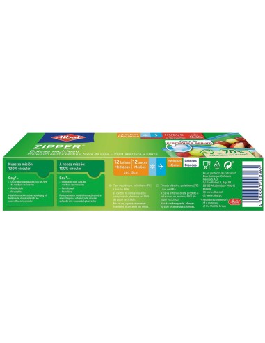 Albal Bolsa Congelación Zipper Mediana 1 L 12 Uds