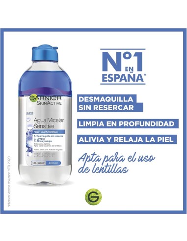 Garnier Agua Micelar Bifásica 400 ml piel y ojos sensibles