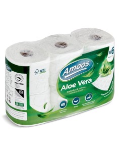 Amoos Papel Higiénico Aloe Vera Triple Capa 6 rollos