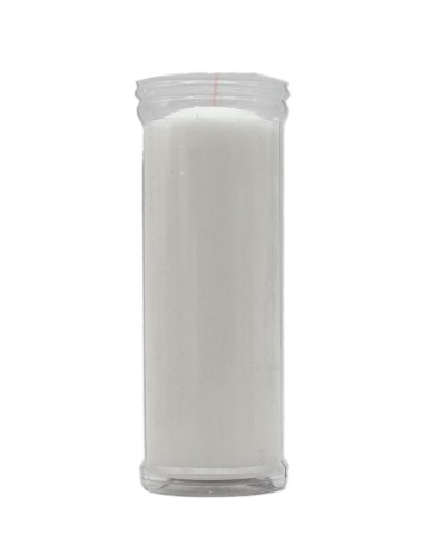 Velador extra blanco de 14 cm de altura para altares.
