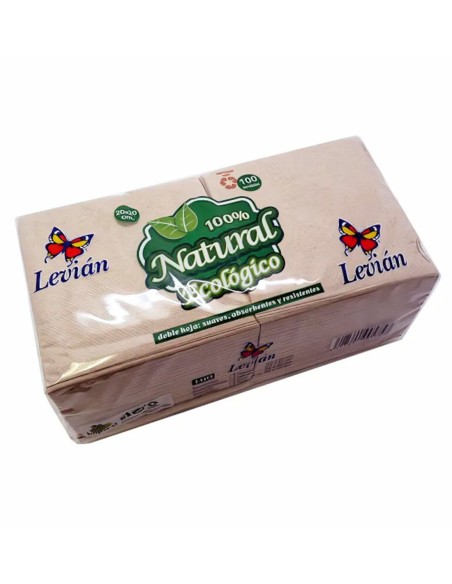 Servilleta 20x20 cm Natural 100 Uds 2 Capas Ecológico