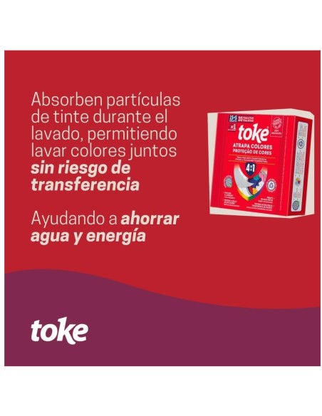 TOKE Toallitas Atrapa Colores, protege tu ropa