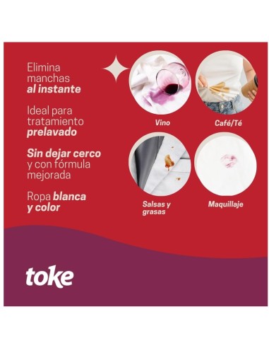 Spray Toke 2 en 1 en seco, ideal para ropa, tapicerías y tejidos delicados.