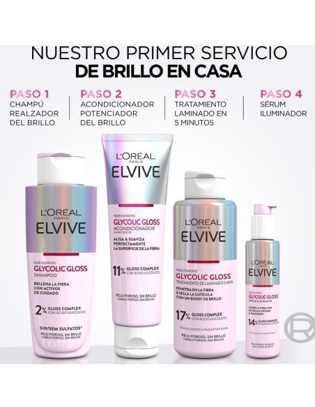 Elvive Glycolic Gloss Serum Iluminador 150 ml - Brillo Intenso